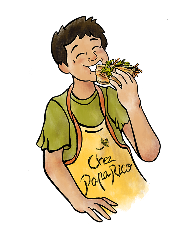 Mascotte sandwich - Chez Papa Rico